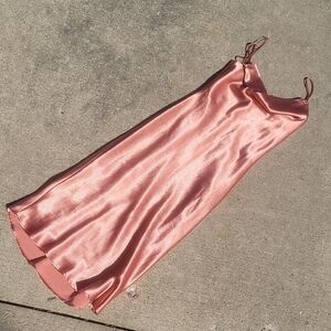 Birdy Grey XS Lisa Satin Slip Dress in Terracotta